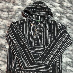 Black and White Poncho Hoodie
